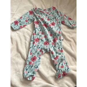 9 month girl’s fleece footed sleeper with snaps
